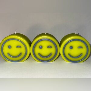 Home Essentials Smiley Face Candle Emoji 3ct